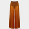 Pantalon Fluide Marron Transparent Ample Élastique Femme - Maille