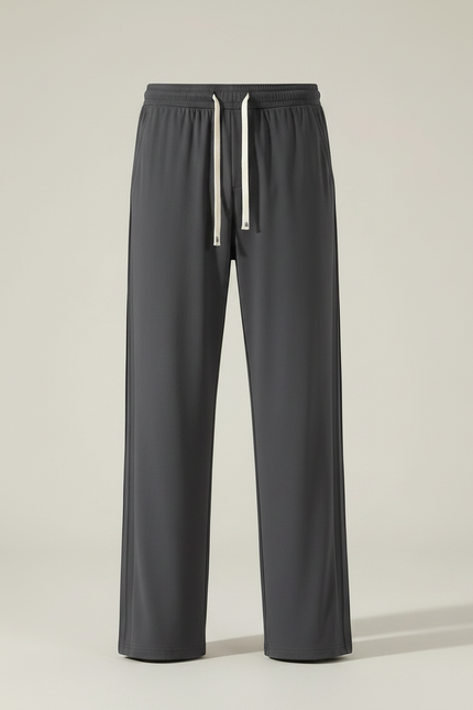 Pantalon Fluide Gris Coton Ample Cordon Homme - Polyester - vue 3
