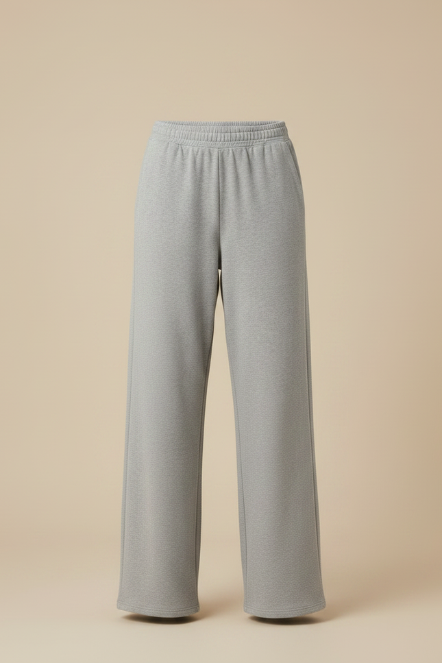 Pantalon Fluide Gris Ample Décontracté Molleton - vue 3