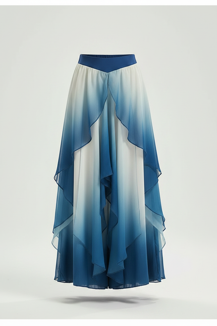 Pantalon Fluide Bleu Dégradé Gaze Ample Enfant - Polyester - vue 3