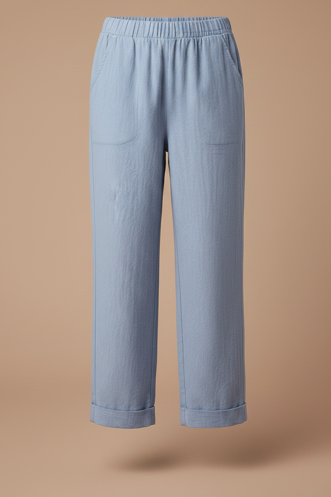 Pantalon Fluide Bleu Ciel Ample Lin Enfant - vue 3
