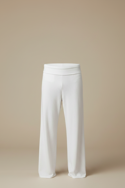 Pantalon Fluide Blanc Ample Confortable Homme Coton - Molleton - vue 3