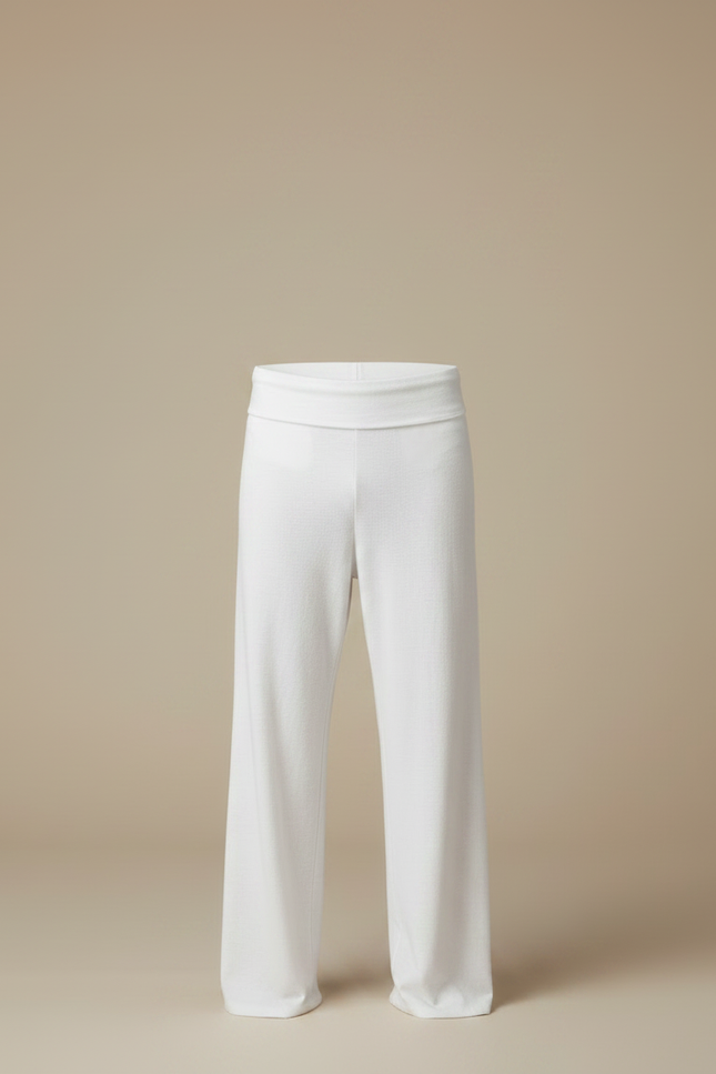 Pantalon Fluide Blanc Ample Confortable Homme Coton - Molleton - vue 3