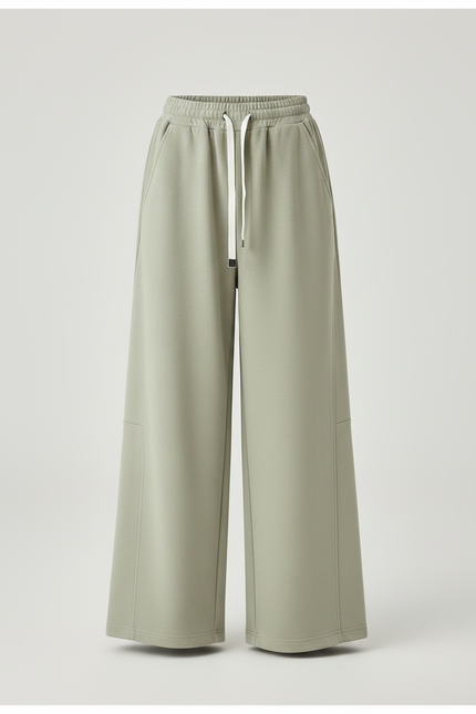 Pantalon Fluide Vert Ample Décontracté Enfant - Kaki Molleton - vue 3