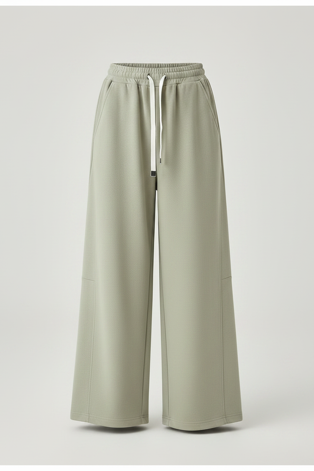 Pantalon Fluide Vert Ample Décontracté Enfant - Kaki Molleton - vue 3