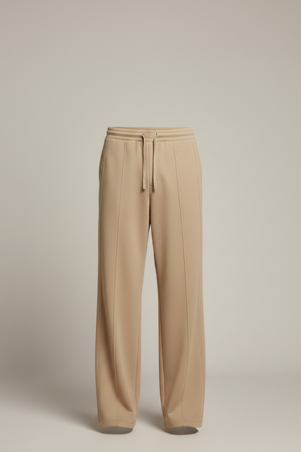 Pantalon Fluide Homme Taille Élastique - Beige Maille - vue 3