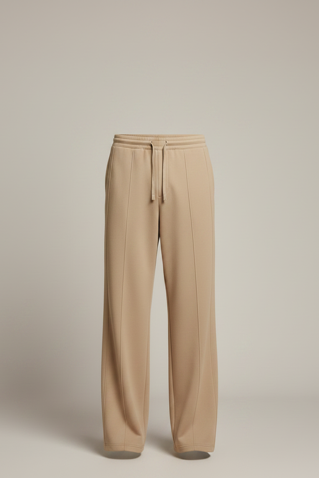 Pantalon Fluide Homme Taille Élastique - Beige Maille - vue 3