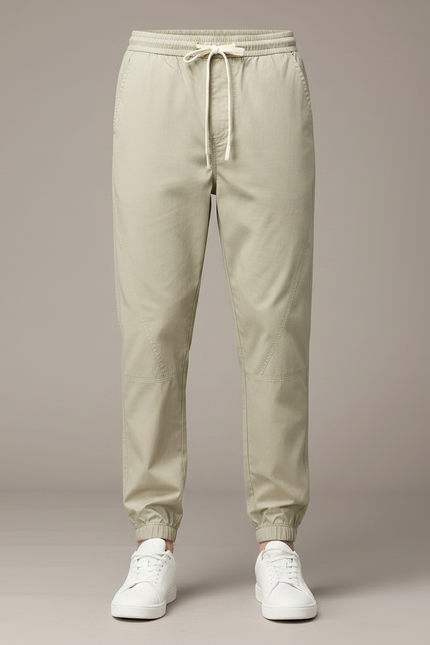 Pantalon Fluide Beige Cordon Décontracté Homme - Gabardine - vue 3
