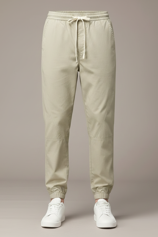 Pantalon Fluide Beige Cordon Décontracté Homme - Gabardine - vue 3
