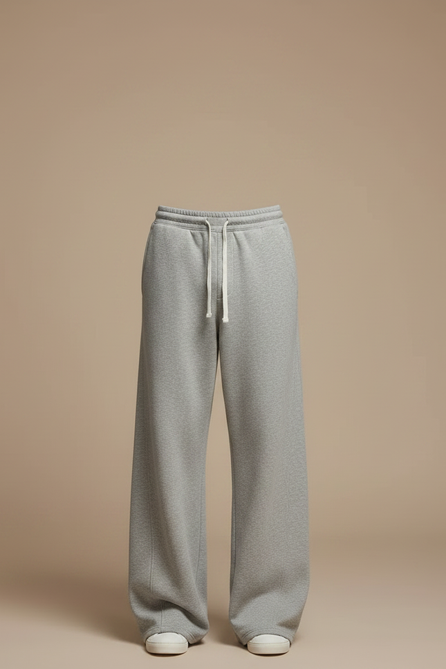 Pantalon Fluide Gris Ample Molleton Cordon Homme - vue 3