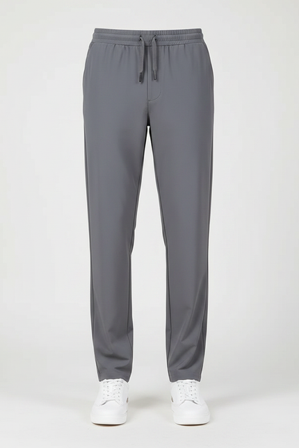 Pantalon Fluide Gris Droit Décontracté Homme Léger - Polyester - vue 3