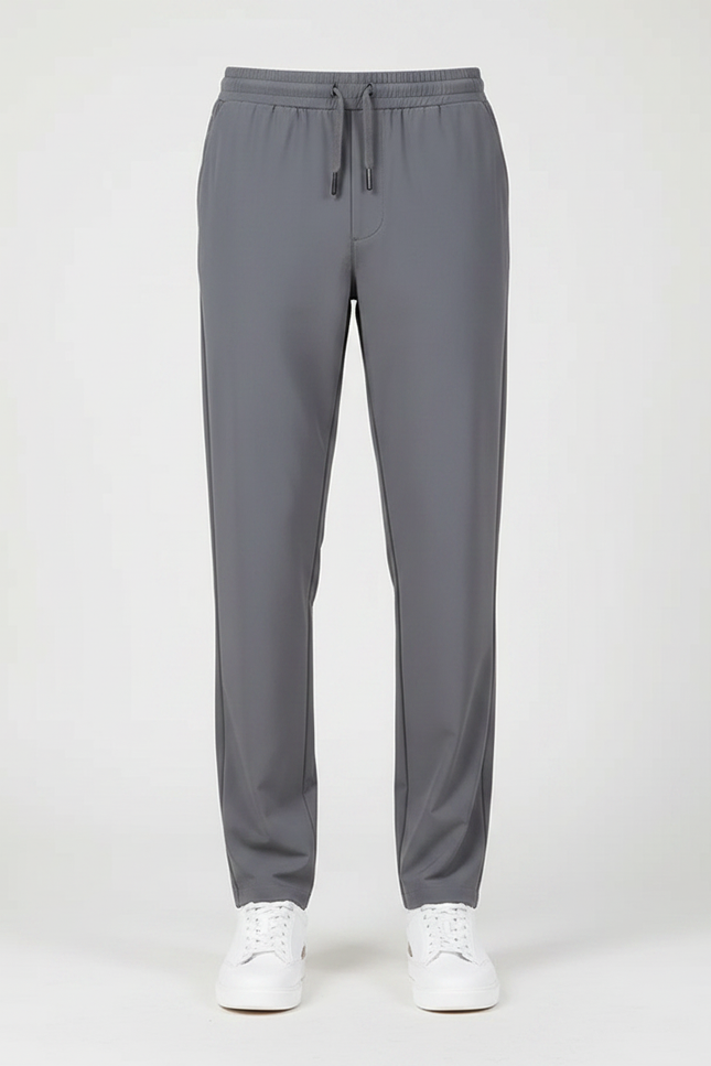 Pantalon Fluide Gris Droit Décontracté Homme Léger - Polyester - vue 3