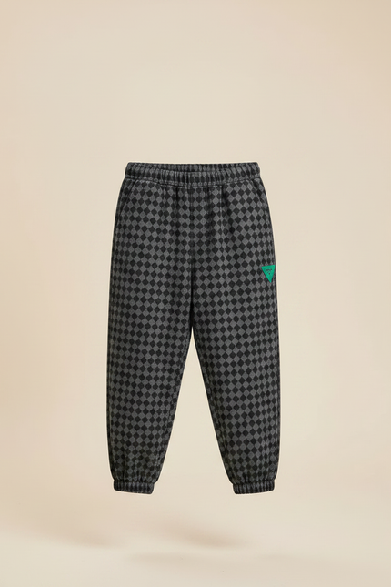 Pantalon Fluide Carreaux Ample Décontracté Garçon Coton - Imprimé Molleton - vue 3