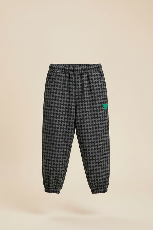 Pantalon Fluide Carreaux Ample Décontracté Garçon Coton - Imprimé Molleton - vue 3