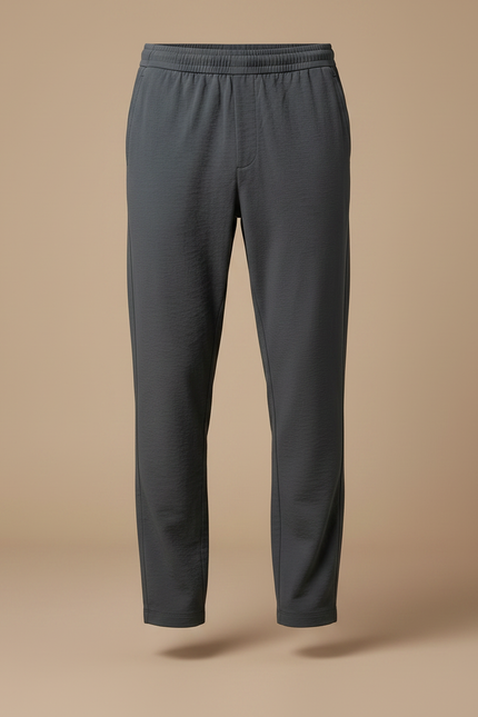 Pantalon Fluide Gris Homme Décontracté Léger Droit Simple - Polyester - vue 3