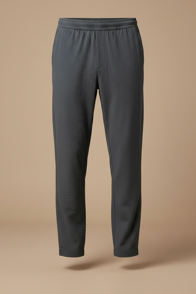 Pantalon Fluide Gris Homme Décontracté Léger Droit Simple - Polyester - vue 3