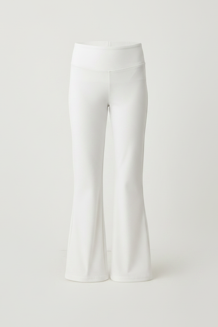 Pantalon Fluide Blanc Évasé Taille Haute Fille - Polyester - vue 3