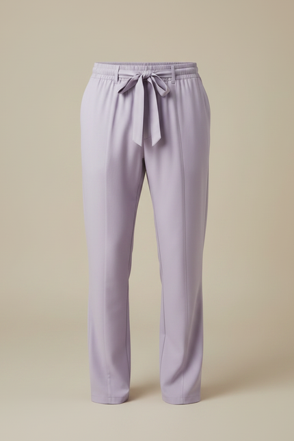 Pantalon Fluide Lilas Droit Cordon Homme - Violet Polyester - vue 3