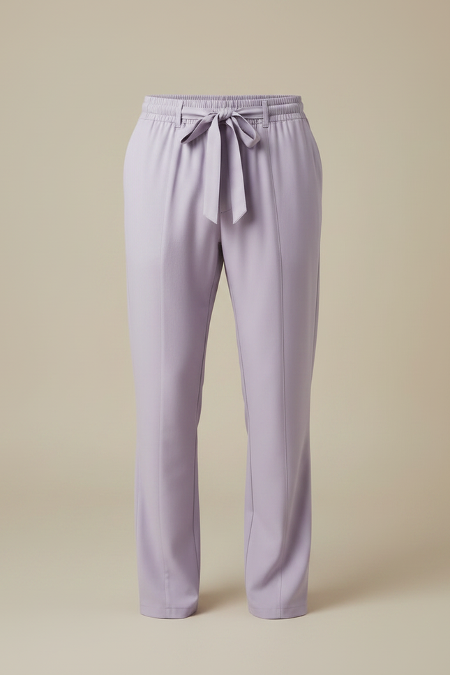 Pantalon Fluide Lilas Droit Cordon Homme - Violet Polyester - vue 3
