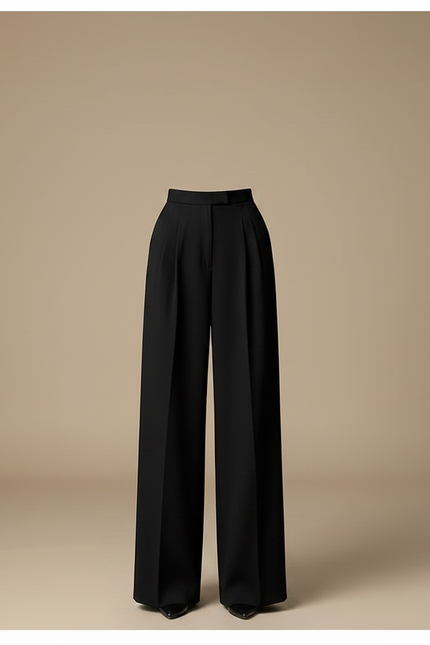 Pantalon Fluide Noir Ample Chic Taille Haute - Polyester - vue 3