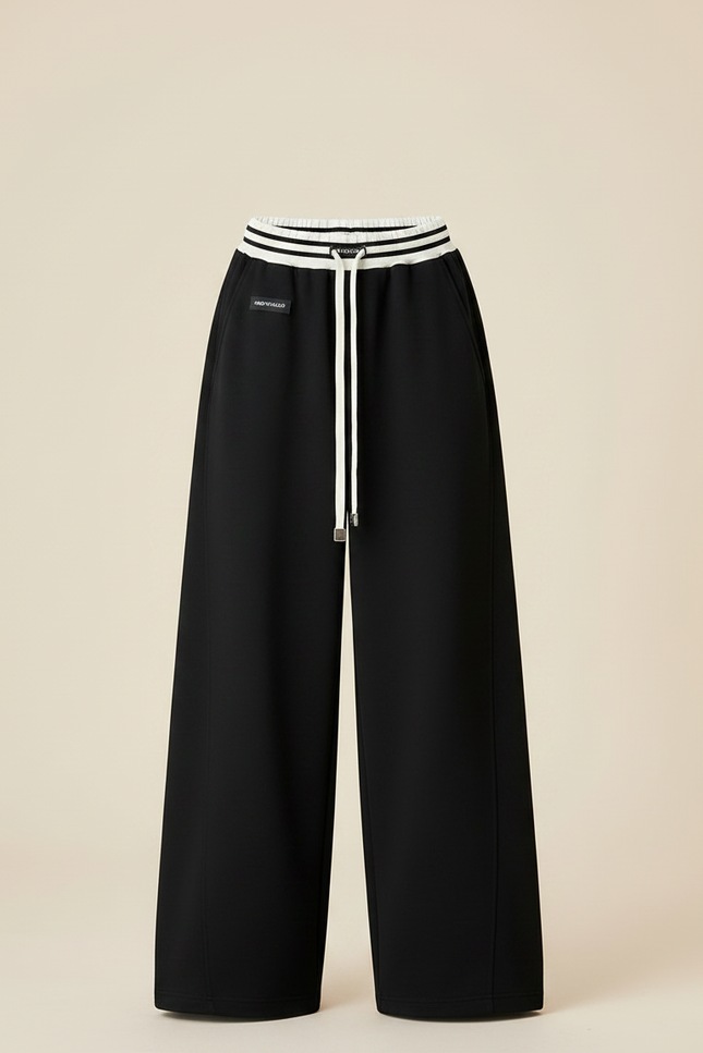 Pantalon Fluide Noir Ample Cordon Décontracté Fille - Molleton - vue 3