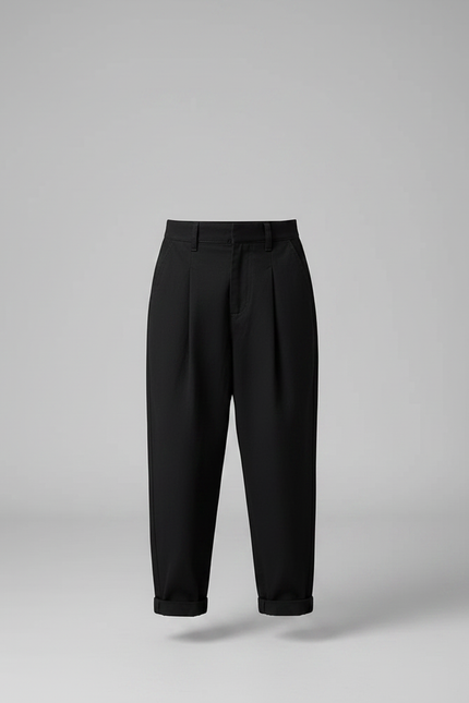 Pantalon Fluide Noir Ample Plissé Confortable Enfant - Polyester - vue 3