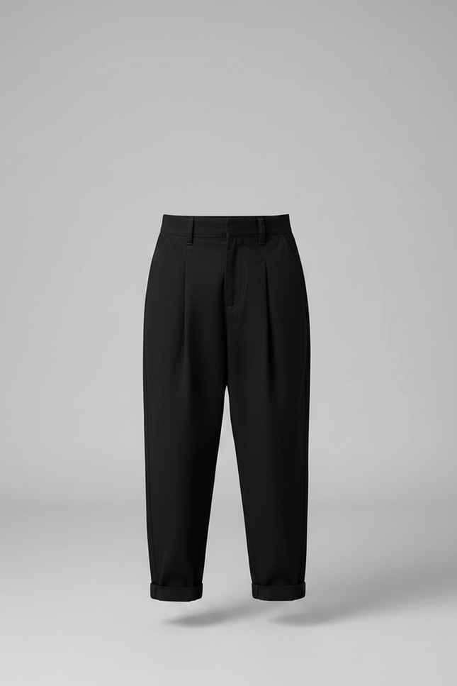 Pantalon Fluide Noir Ample Plissé Confortable Enfant - Polyester - vue 3