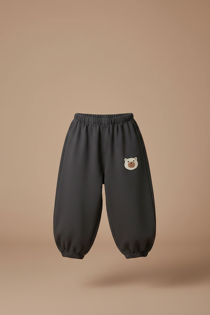 Pantalon Fluide Gris Foncé Ample Ours Décontracté Garçon - Molleton - vue 3