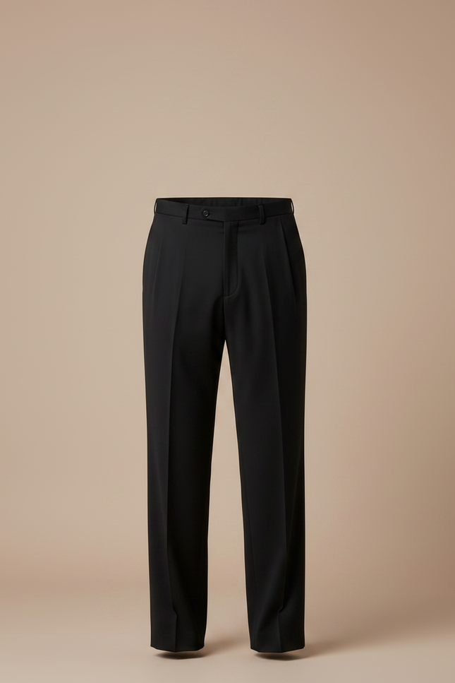 Pantalon Fluide Noir Ample Droit Élégant Homme - Viscose - vue 3