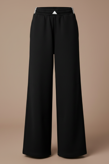Pantalon Fluide Noir Ample Sportif Coton Fille - Molleton - vue 3