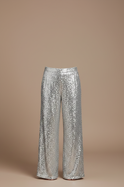 Pantalon Fluide Argenté - Polyester - vue 3