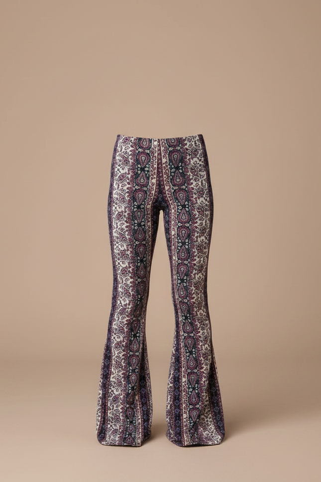 Pantalon Fluide Évasé Imprimé Bohème Confortable Fille - Viscose - vue 3