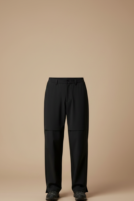 Pantalon Fluide Noir Ample Cargo Technique Homme - Polyester - vue 3