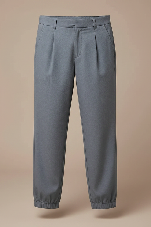 Pantalon Fluide Gris Coton Décontracté Élastiqué Garçon - vue 3