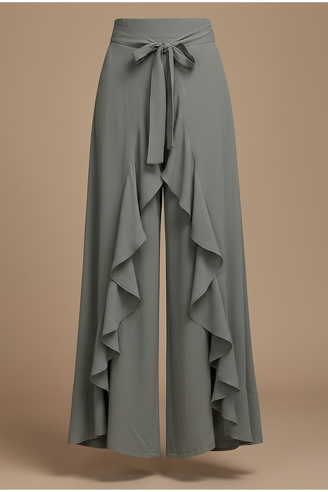 Jupe Pantalon Fluide Grande Taille - Gris Viscose - vue 3