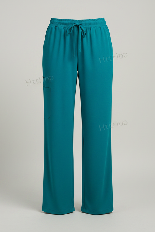 Pantalon Fluide Ample Vert Cordon Confortable Femme - Polyester - vue 3