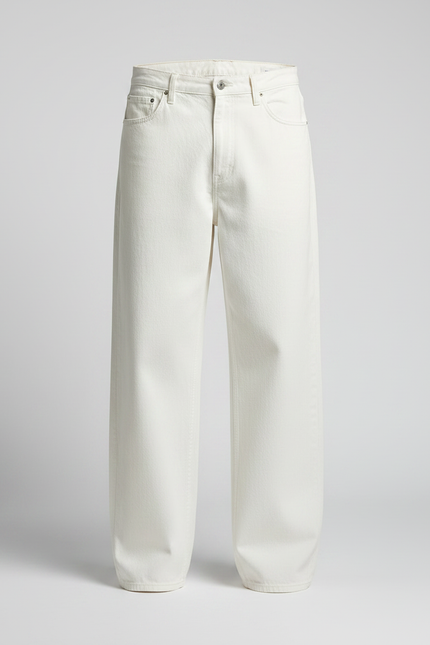 Pantalon Fluide Blanc Ample Coton Droit Homme - Jean - vue 3