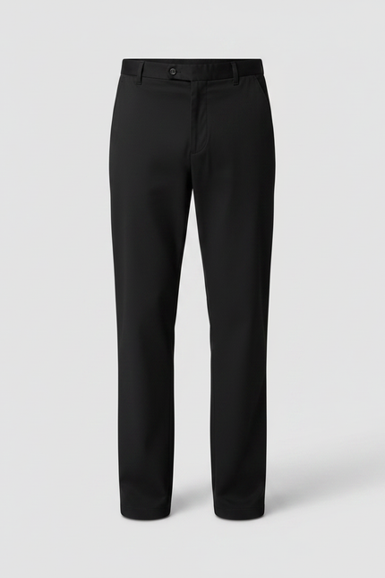 Pantalon Fluide Noir Coton Droit Élégant Homme - Gabardine - vue 3