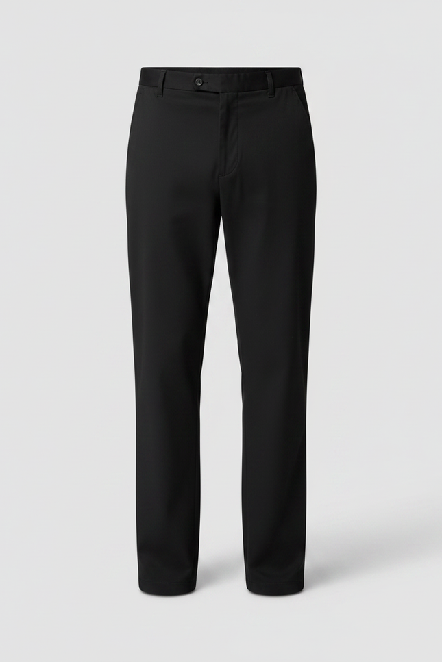Pantalon Fluide Noir Coton Droit Élégant Homme - Gabardine - vue 3
