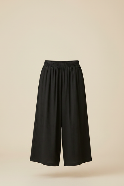 Pantalon Fluide Noir Ample Décontracté Enfant Coton - vue 3
