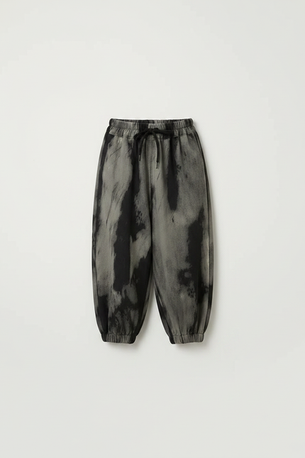 Pantalon Fluide Tie-Dye Ample Décontracté Enfant Unisexe - Kaki Molleton - vue 3