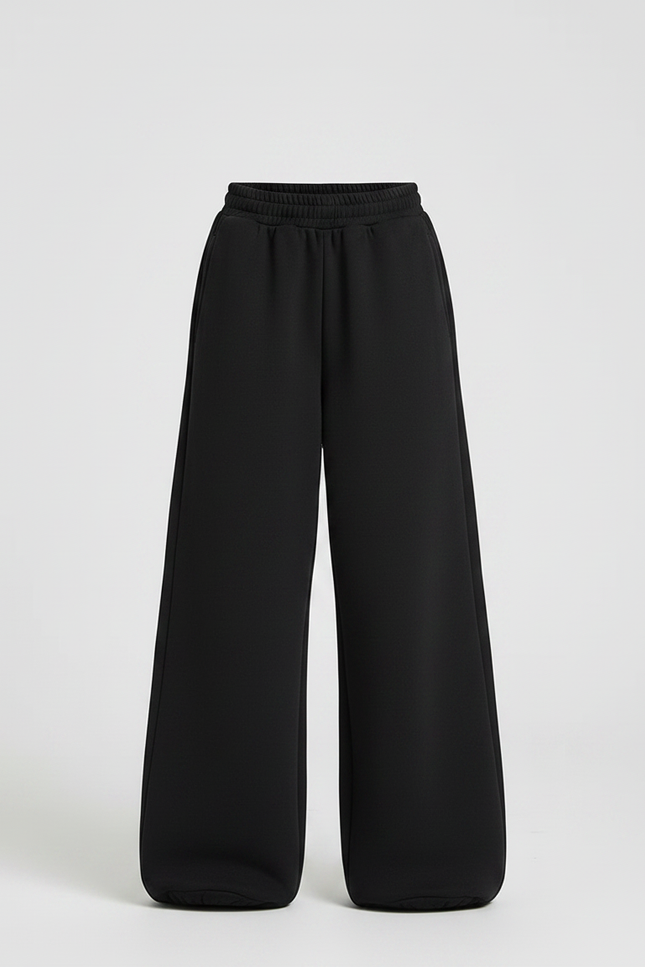 Pantalon Fluide Noir Ample Molleton Confortable Enfant - vue 3