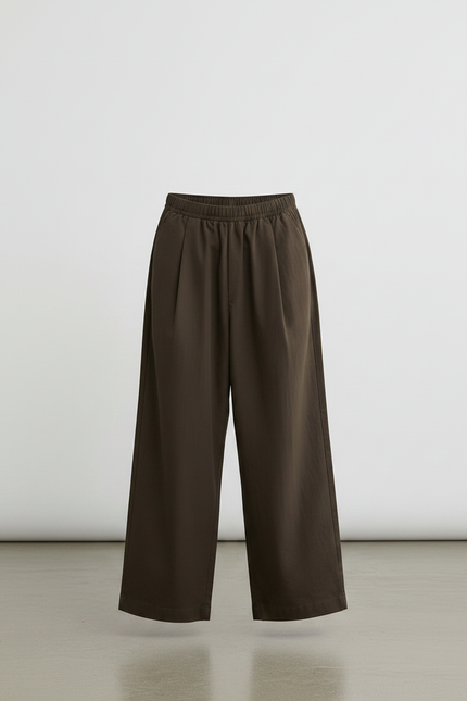 Pantalon Fluide Marron Ample Coton Décontracté Garçon - vue 3