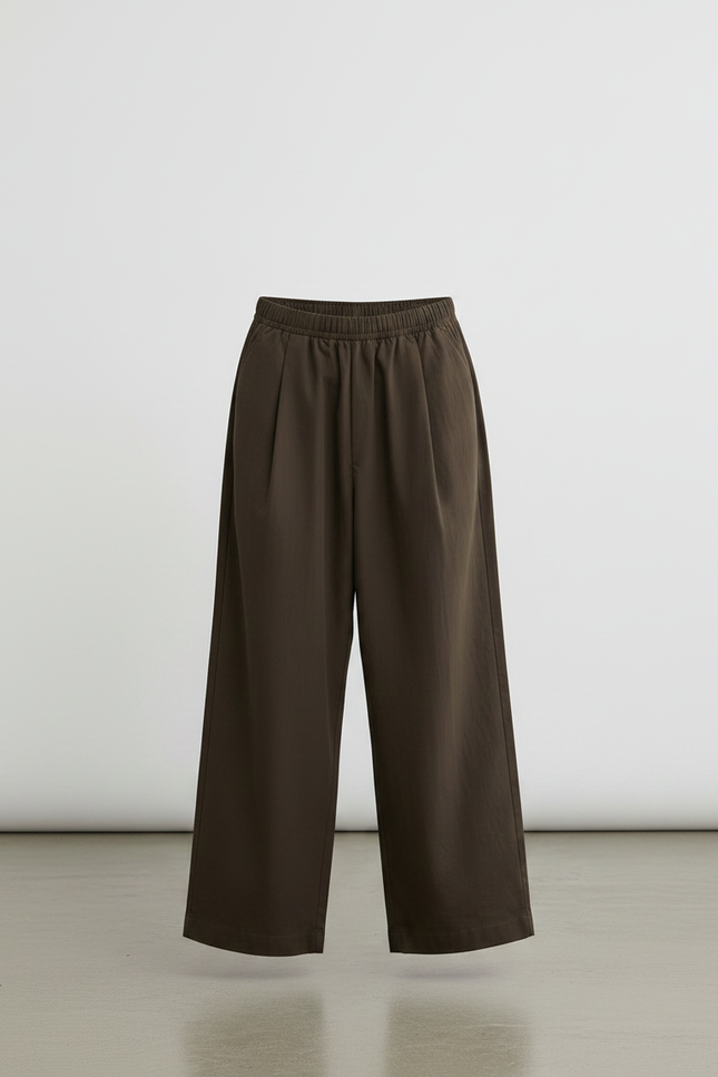 Pantalon Fluide Marron Ample Coton Décontracté Garçon - vue 3