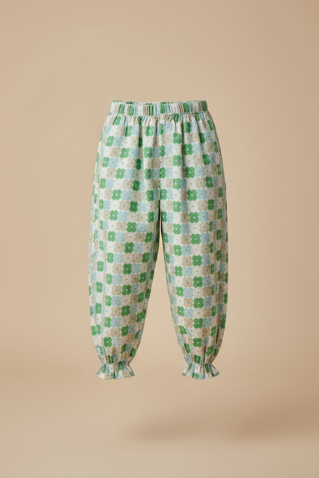 Pantalon Fluide Imprimé Fleuri Ample Léger Enfant - Multicolore Viscose - vue 3
