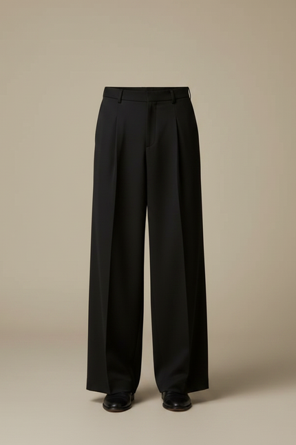Pantalon Fluide Homme Noir Palazzo Viscose Chic - Polyester - vue 3