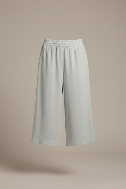 Pantalon Fluide Vert Ample Coton Lin Femme - vue 3