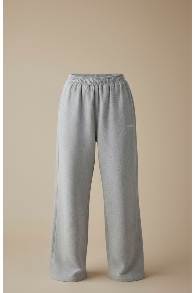 Pantalon Fluide Gris Ample Confortable Décontracté Molleton - vue 3