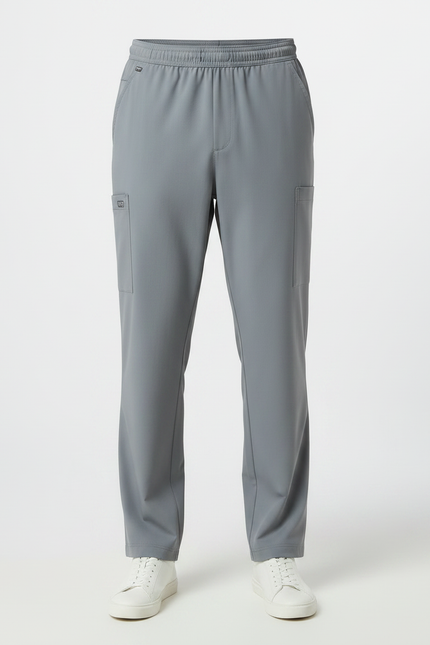Pantalon Fluide Gris Droit Confortable Homme Décontracté - Polyester - vue 3