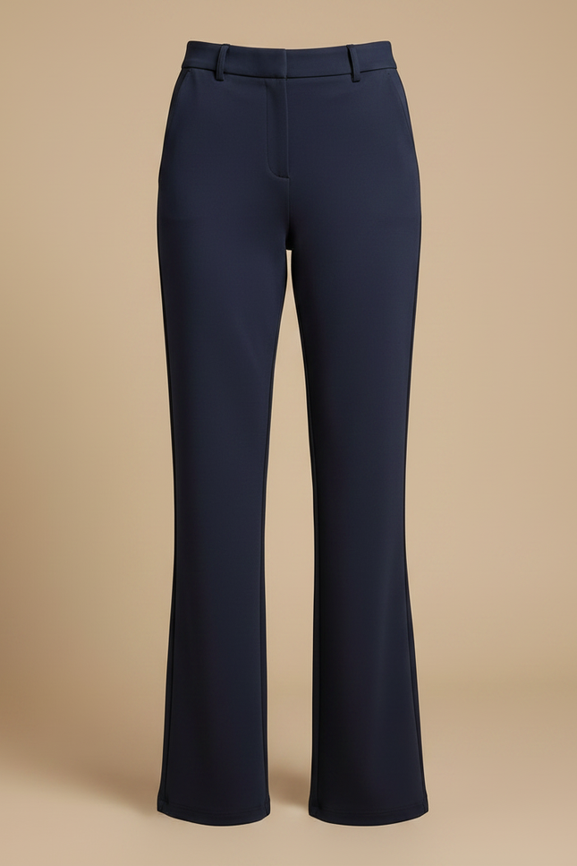 Pantalon Fluide Femme Sans Repassage - Marine Polyester - vue 3